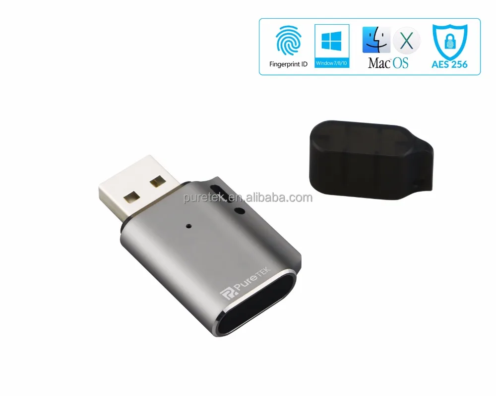 Fingerprint Encryption 32GB USB Flash Drives Encrypted Flash Drives 64G with Biometric Security Fingerprint Identification