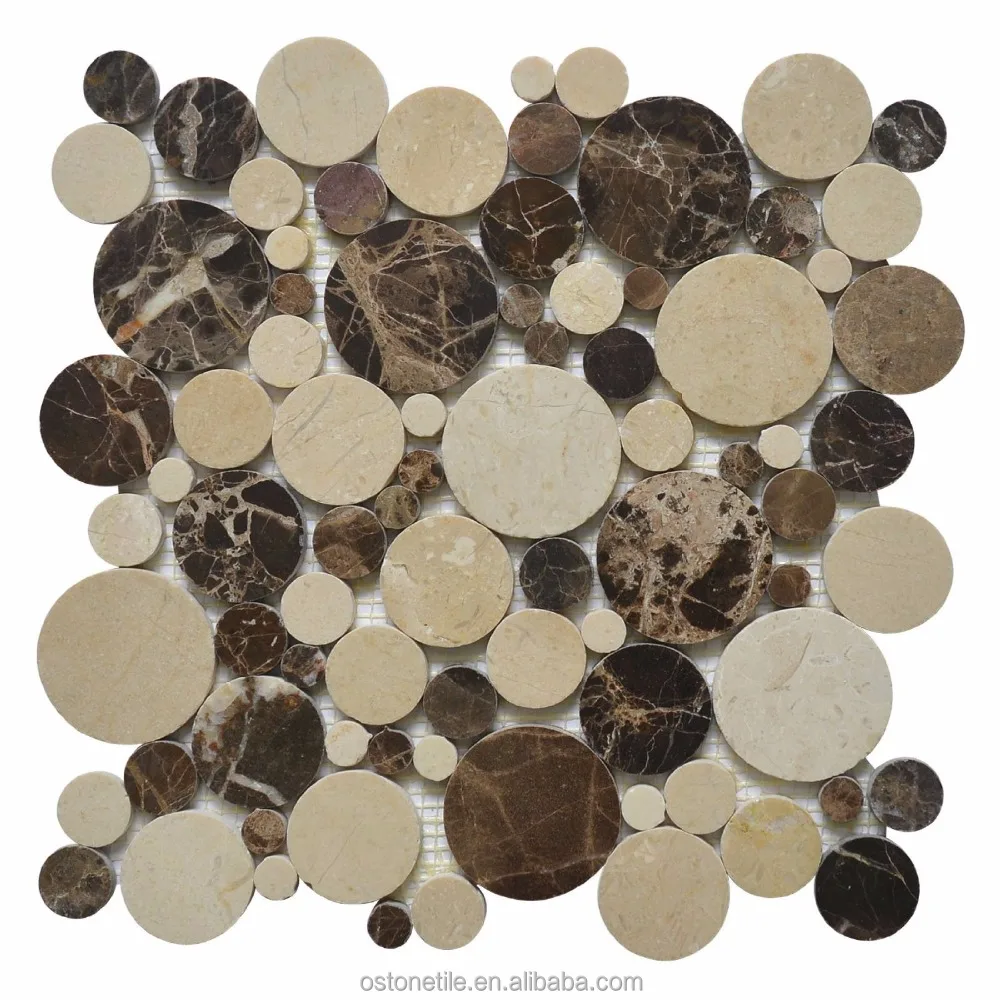 3/4 inch carrara venato honed penny round white marble mosaic tiles