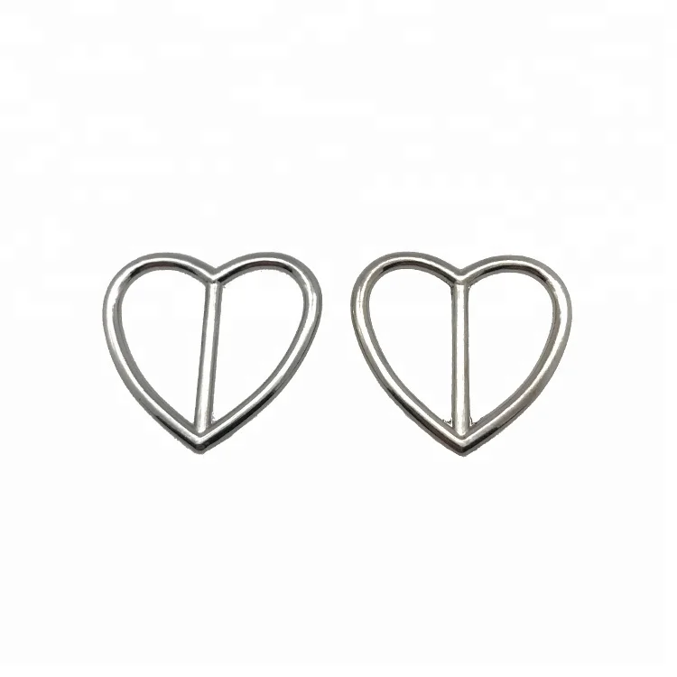 Metal Nickel Plating Elastic Band Adjustable Hats Bags Decorative Design Heart Shape Ladder Buckle