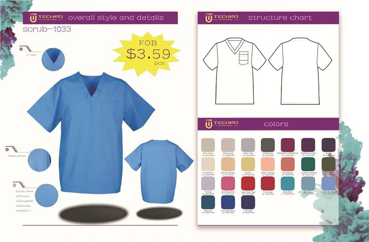Тефлон профессиональное изготовление водонепроницаемый больница сестринского скрабы униформа
