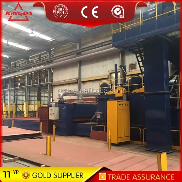 
Automatic roller type shot blasting machine for Steel plate,H-beam,tube and pipe surface cleaning 