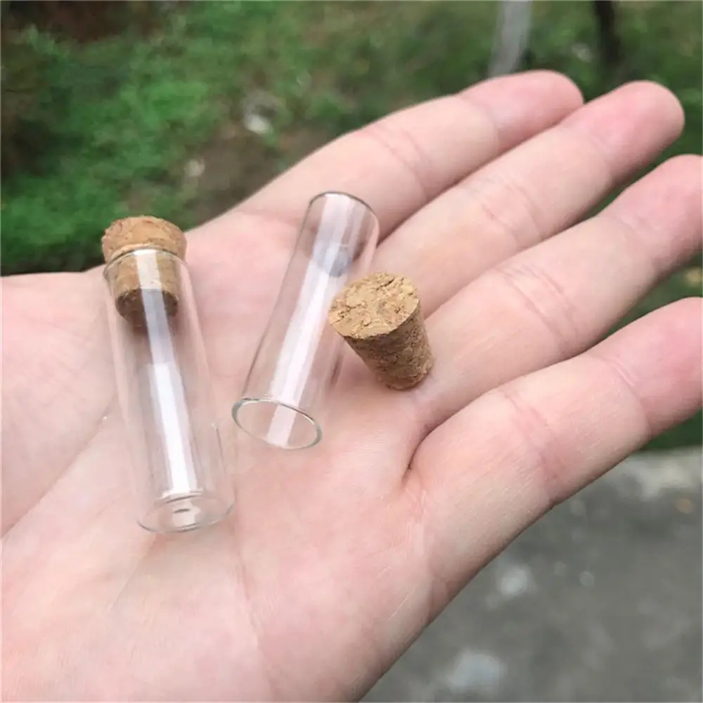 
2.5ml Small Glass Storage Bottle With Cork Stopper Display Spices Food Saffron Jars Container Transparent Vials Jars 