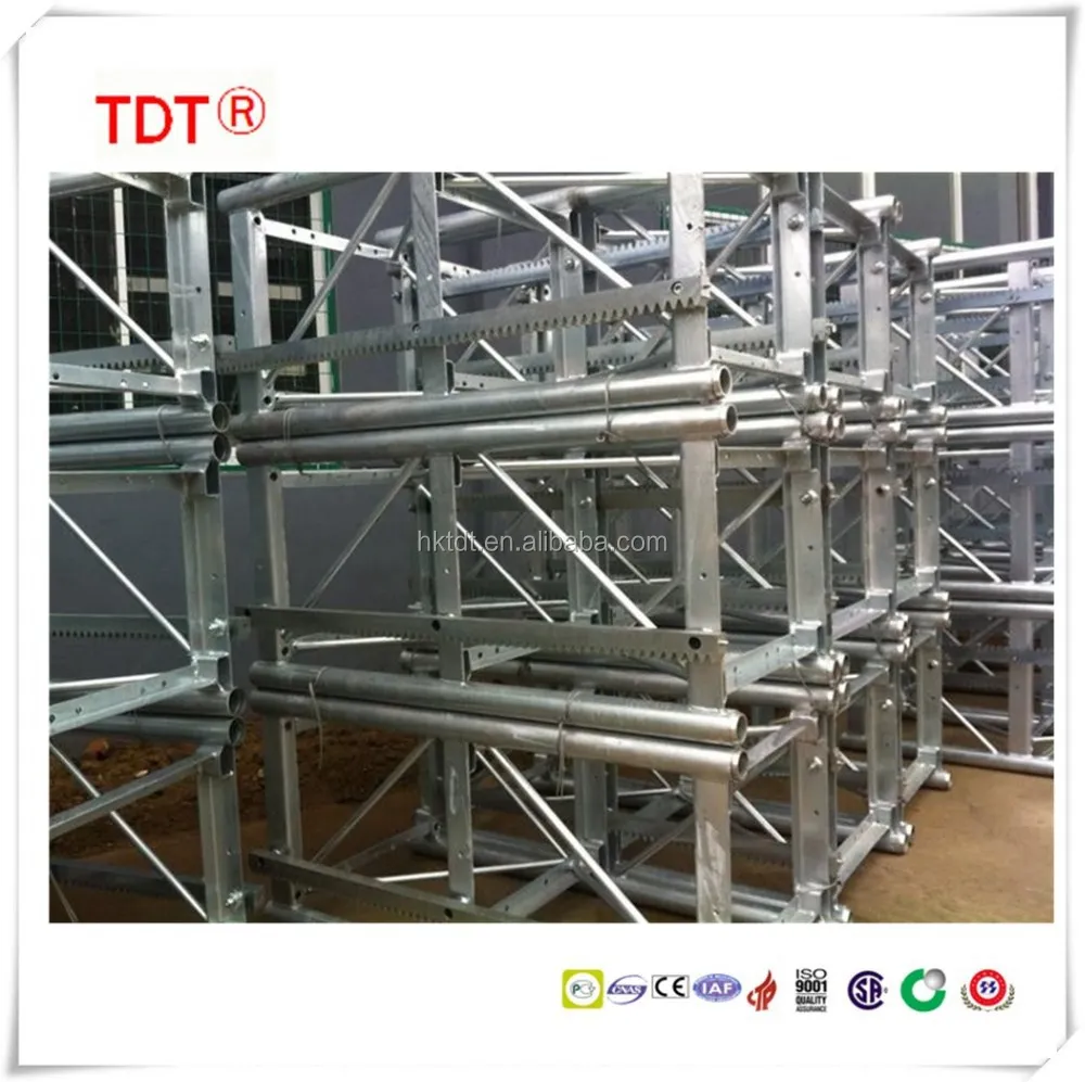 Building hoist mast section with rack and pinion,Outdoor elevator construction parts