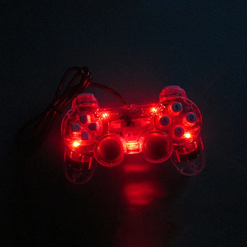LQJP For PC Controller LED Wired USB Gamepad Vibration Joystick Game Controller Joypad For PC Laptop For Win7/10/XP Clear