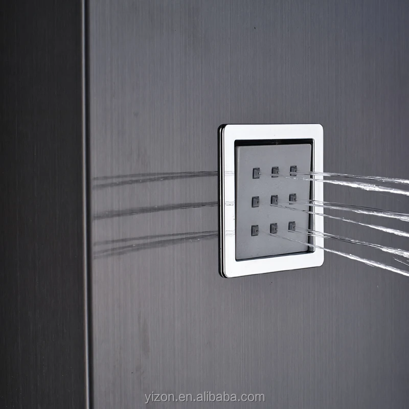 Черная дождевая душевая панель для ванной комнаты, набор колонок с массажной системой, кран с насадками, ручной распылитель