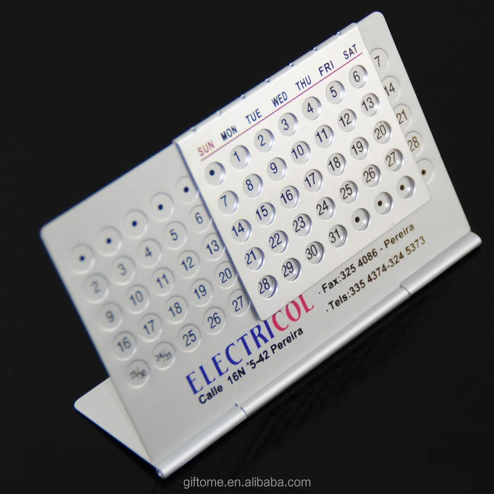 
Aluminum Perpetual Desk Calendar 2021 