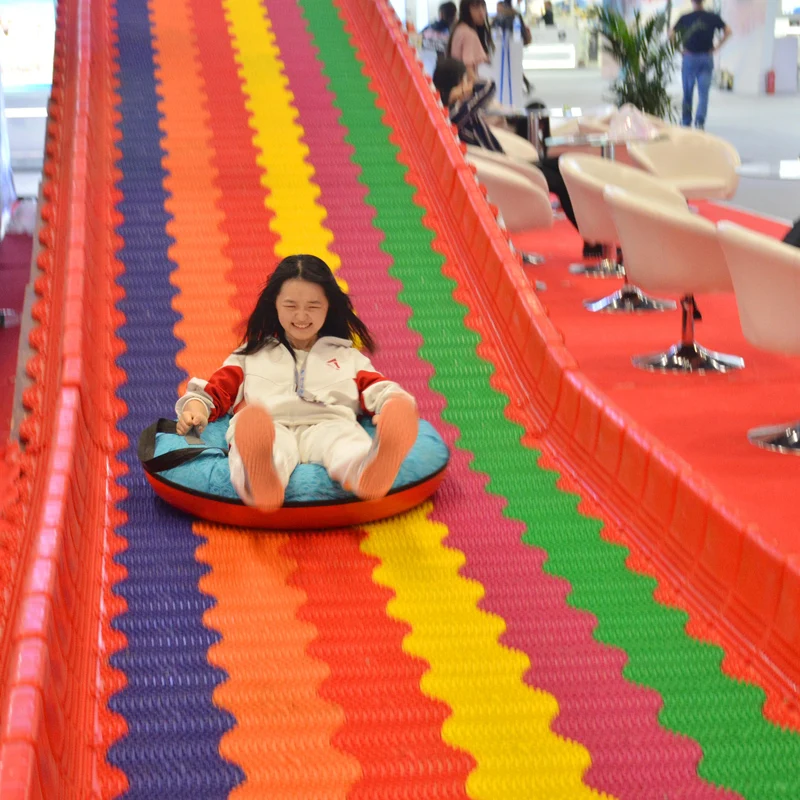 Дешевые и высококачественные горки для сухого лыжного спорта, горки для сухого снега, горки для парка, пластиковые радужные горки для сухого снега