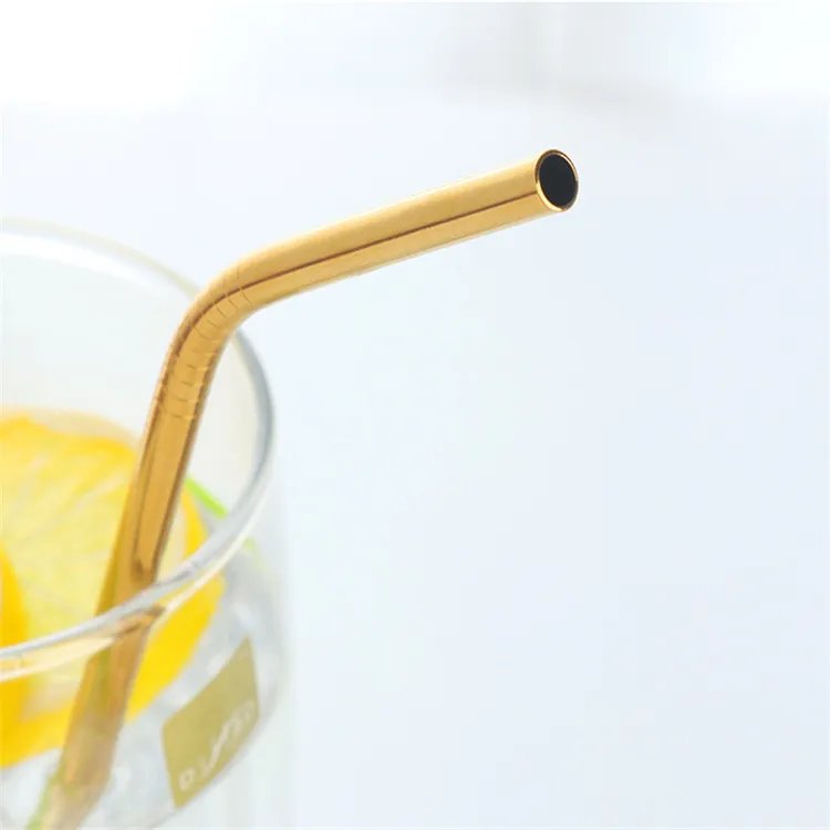 Hot! Eco-Friendly Reusable Metal Stainless Steel 304 Drinking Straw Straight and Bent Shapes for Bar Accessories