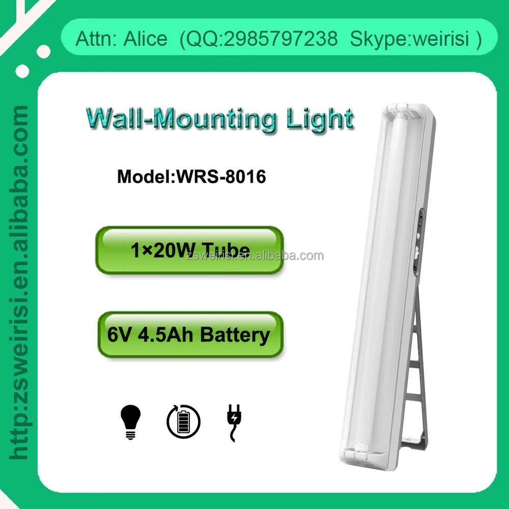 
Rechargeable Wall Mounting & Portable Indoor Emergency Lamp with 10W Tube (WRS-8025) 