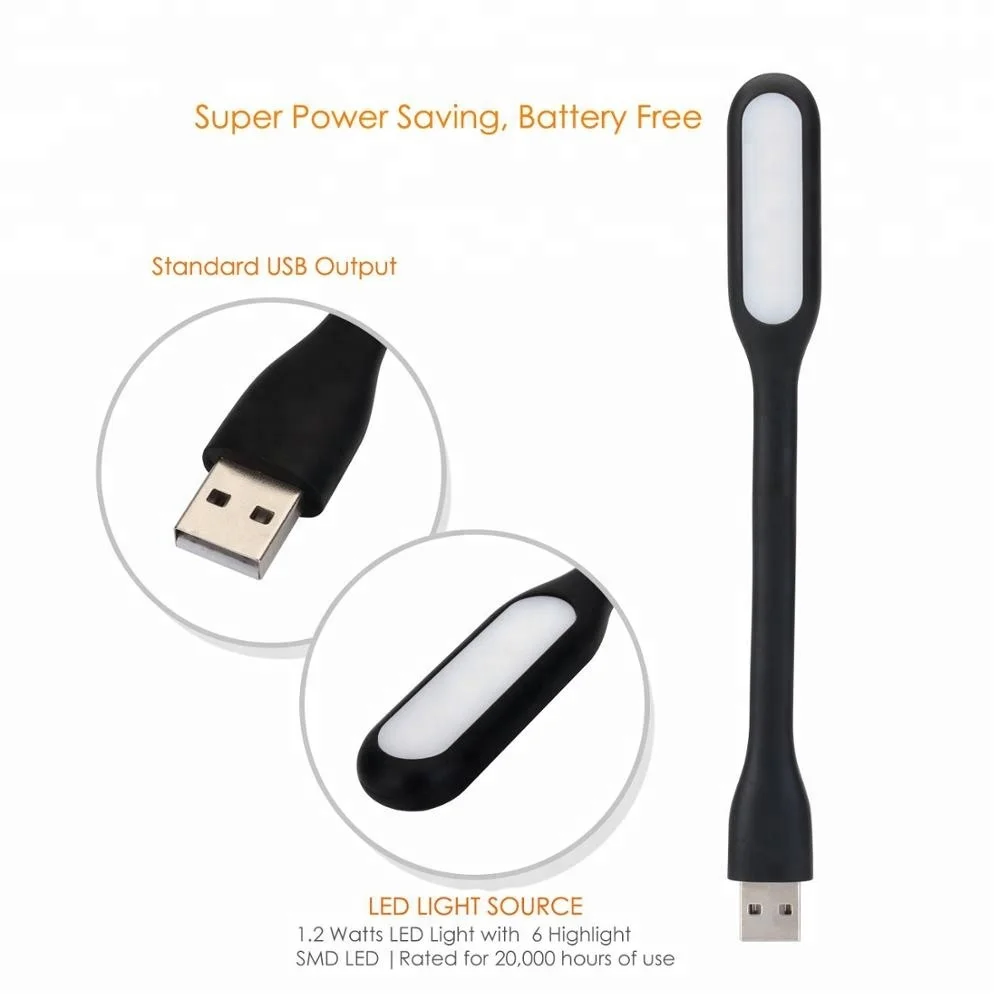 Mini Flexible LED USB Light Lamp Portable For Power Bank Computer PC Notebook