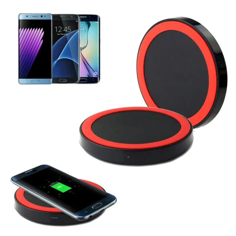 Cheap Black Round Universal Qi Wireless Charger Portable Charging Pad for gionee