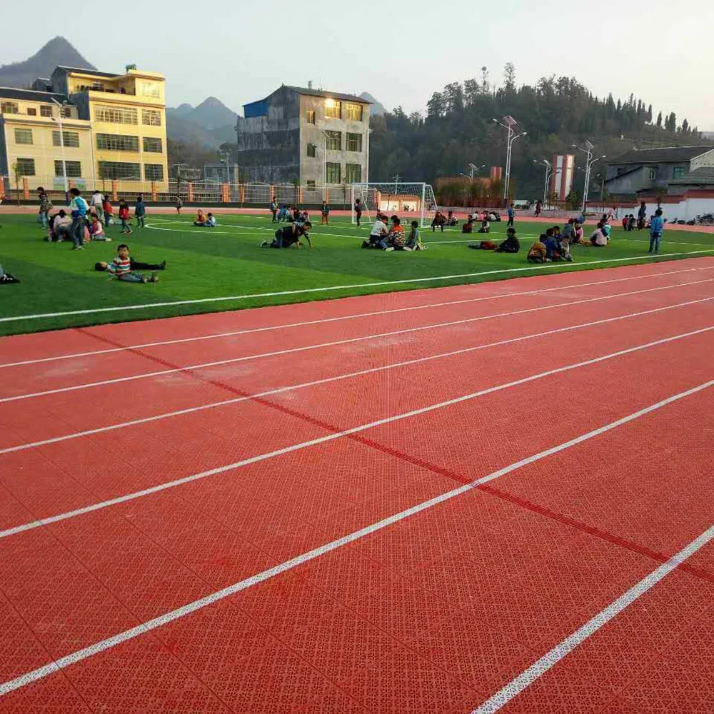 synthetic gym running track material polypropylene sports flooring modular outdoor playground plastic flooring