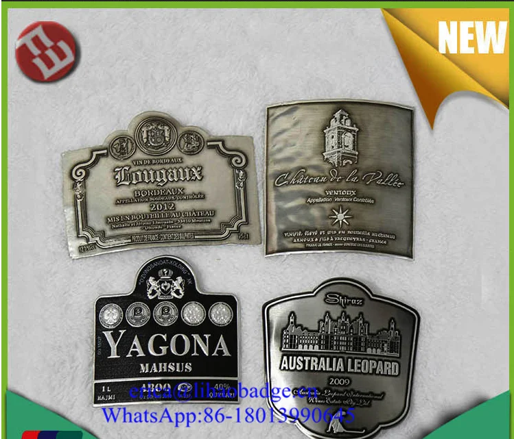 shield shape wine label,vodka label,luxury label, aluminum label for vodka