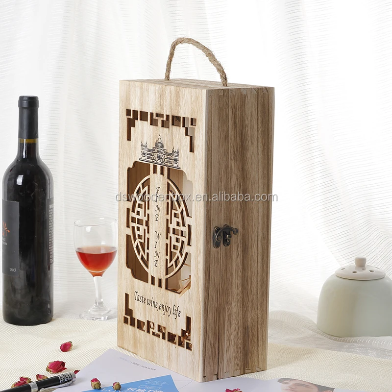 Personalized Engraved Christmas Vintage Wedding Gift Wooden Wine Box