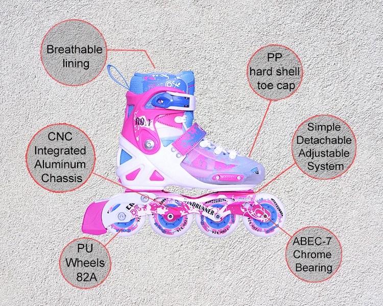 NO MOQ COUGAR PP hard shell inline skate fitness and slalom 2 in 1 for children