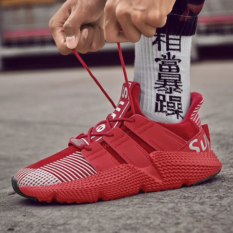 
2018 hot sale knitted upper men sports shoes and sneakers 