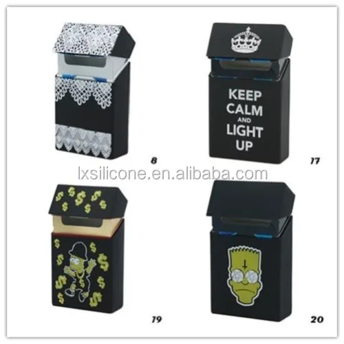 Eco Friendly DIY Silicone Slim Cigarette Case Ladies Women Fashion Cigarette Box