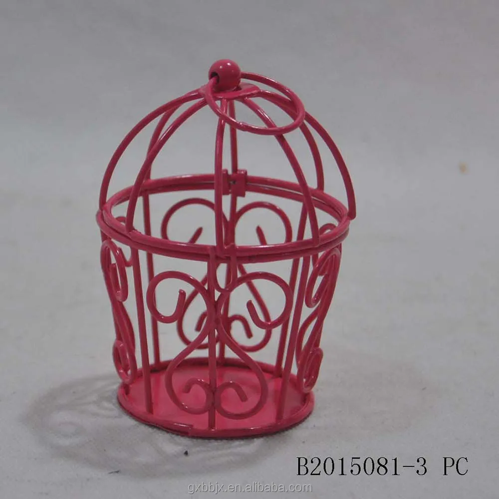 Wholesale handmade Mini White Metal Bird Cages for Wedding Favors & Home Decorations & Crafts