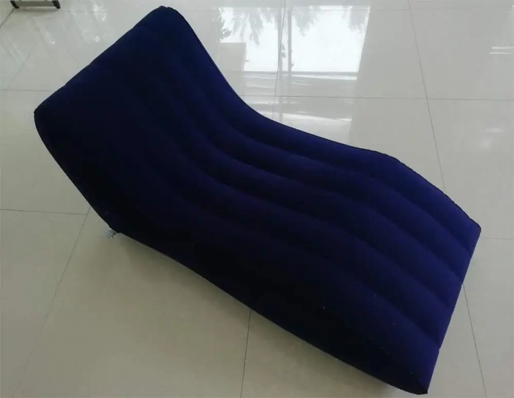 Indoor Flocking lazy lounge chair inflatable furniture foldable lounge sofa bed with back rest for living room