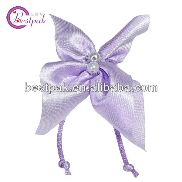
pink satin ribbon bow promotion butterfly brooch 