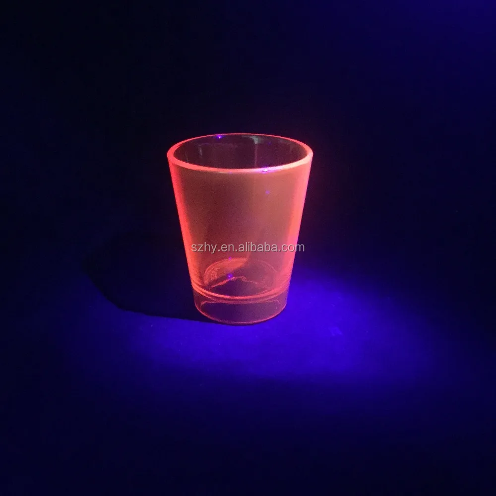 1.5 oz uv neon glowing in the dark shot glass acrylic