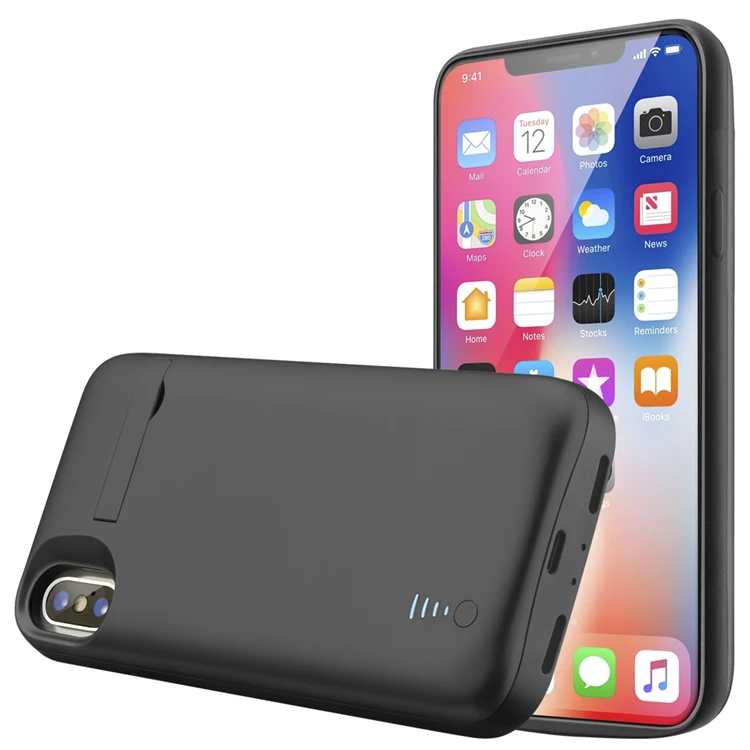 
2018 Dropshipper Electronics Best Wireless Power Bank Charger Cover Shell with Kickstand Battery Case For iPhone X 10 