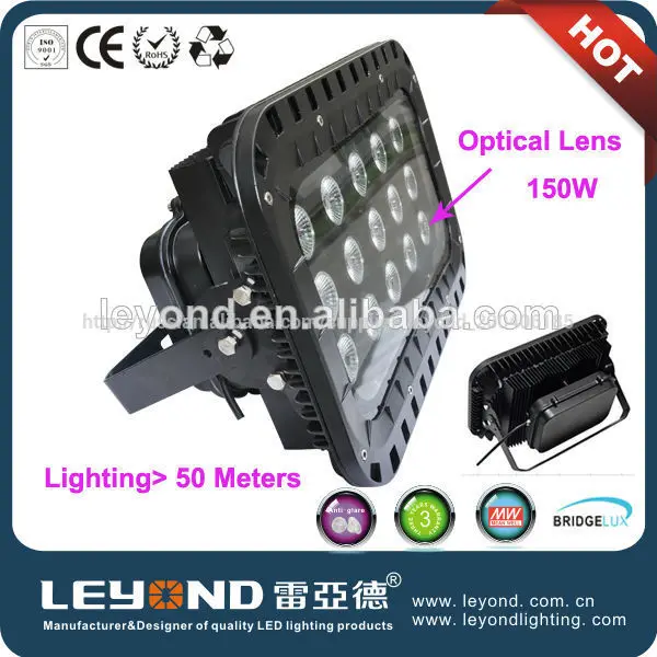 освещение 50m 150w привело свет потока оптическая линза bridgelux чип meanwell водитель свет потока сид
