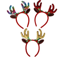 Christmas Deer Antler Horn Flashing Sequin Christmas Reindeer Antler Headbands
