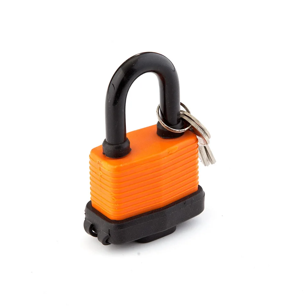 Cheap Price Durable Orange ABS Plastic Coated Safety Door Brass Padlocks Key