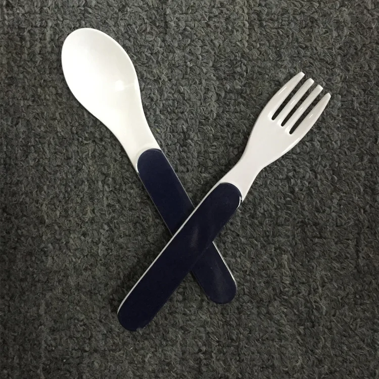 Custom design printed logo Colorful melamine baby plastic spoon