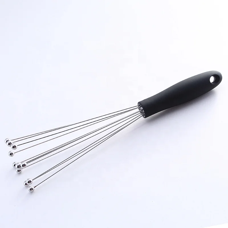 Stainless steel egg mixer milk shake mixers with steel ball on wires milk coffee foam frother