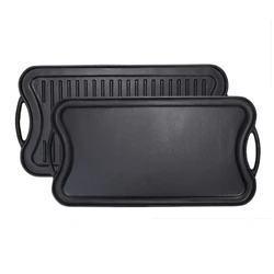 Amazon solution чугунная прямоугольная плоская сковорода для жарки барбекю гриль сковорода для Amazon