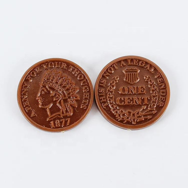 Недорогая серо-коричневая имитация антикварной пластиковой монеты/жетон на заказ