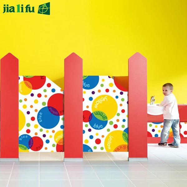 Colorful laminate compact density fiberboard kids toilet cubicle partition