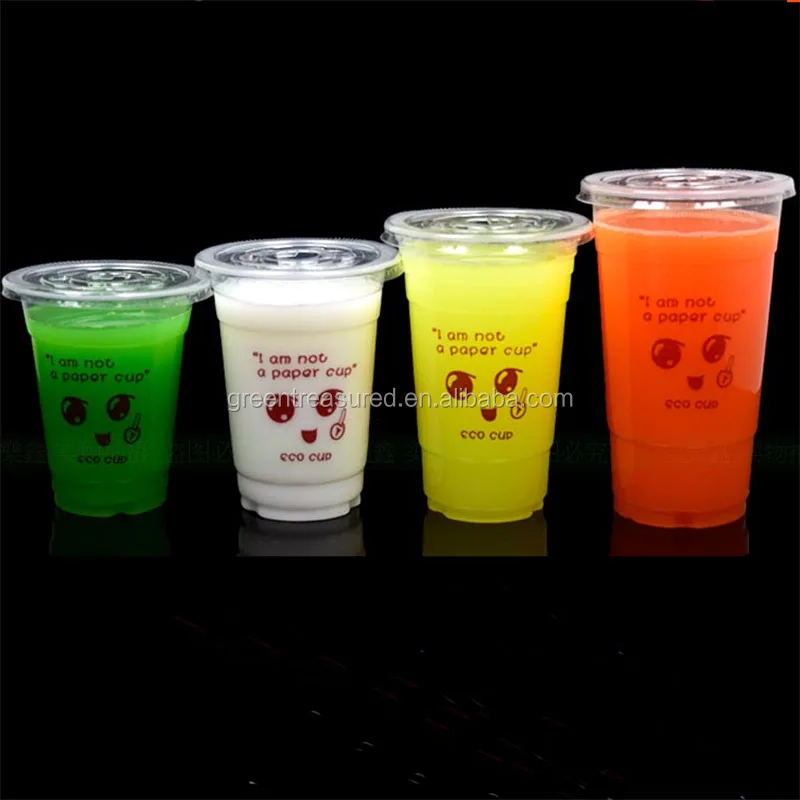 Disposable plastic PP cup for juice, hot sale shani drink snow cone custom printed bubble tea glass cups alibaba china supplier