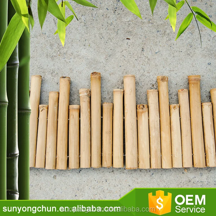 New designed flower plant protection uneven black bamboo border edge