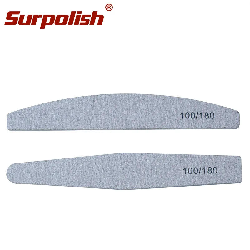 Professional Durable Washable 100/180 Half Moon Shape Grey Zebra Nail File Wholesale