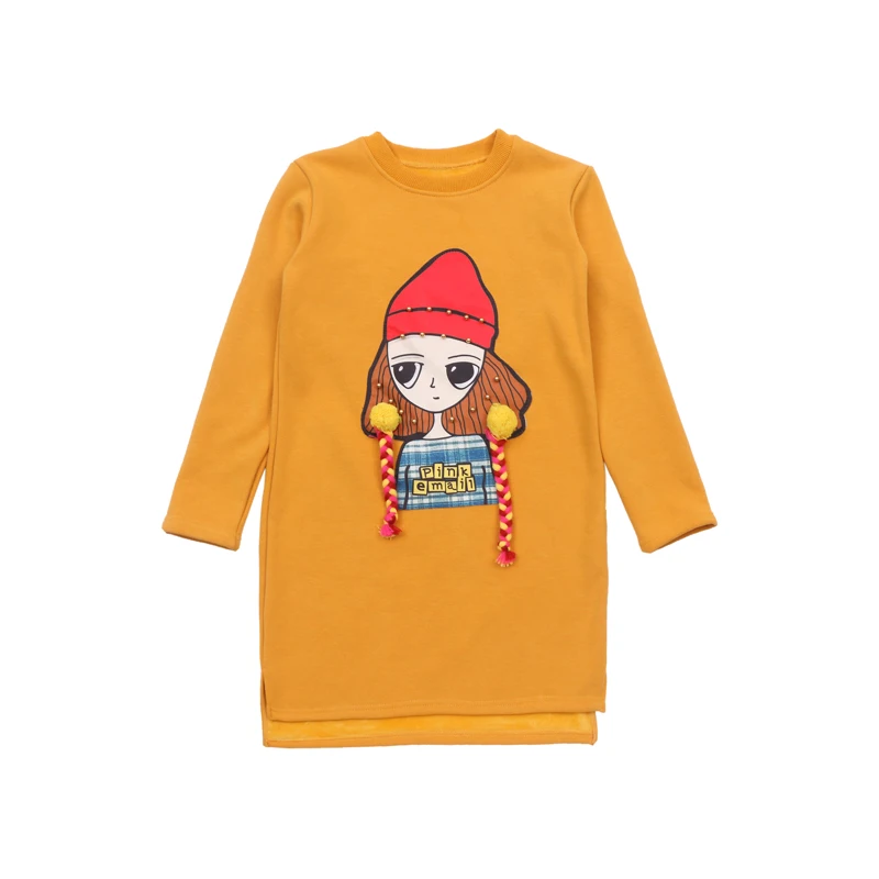 Лидер продаж 2018, Длинные Стильные бархатные зимние детские платья для маленьких девочек