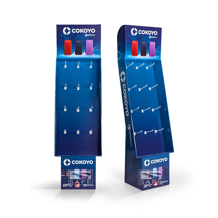 Paper Cardboard Hook Display, Cardboard Display With Peg Hook, Hook Display Stand For Mobile Accessories