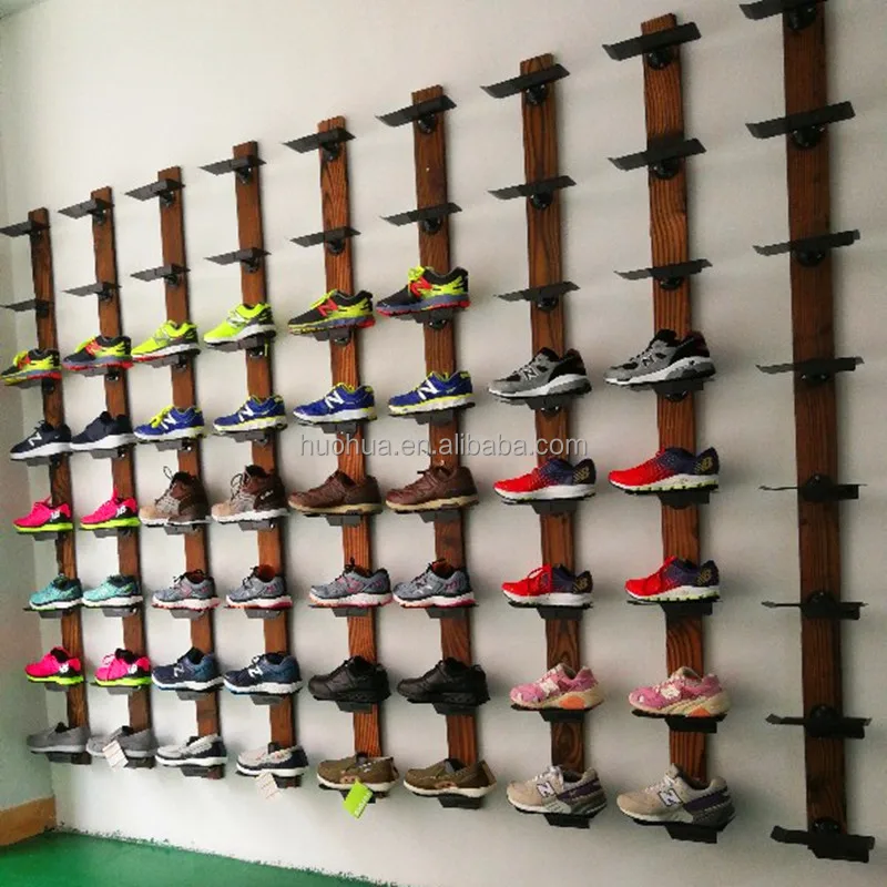 huohua hot selling beautiful appearance easy install shoes display rack