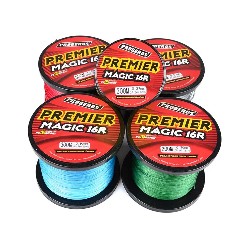 16-Weaves fishing thread 300M Fishing Line Green/Gray/Blue/Red/Yellow Color 16 Stand braided line 40LB-300LB PE Fishing Lines