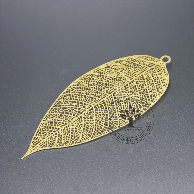 metal material and etching technique custom leaf metal bookmarks for promotion