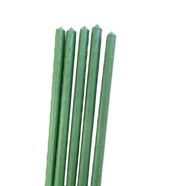 Green plastic plant support stick