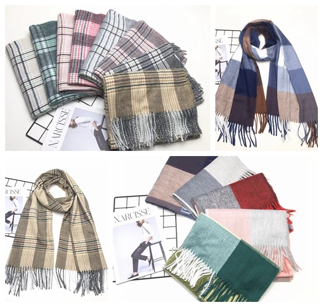 
2019 cashmere fur feeling men scarf shawl for all seasons 