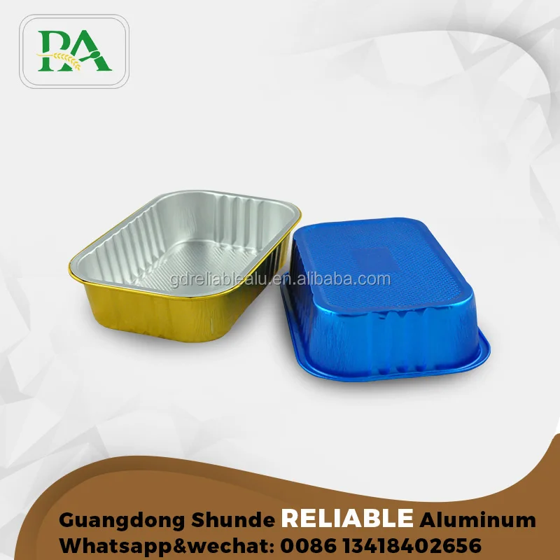 Keep food fresh top quality 500ml Color coating heat sealable smoothwall aluminum foil frozen food containers with foil lid