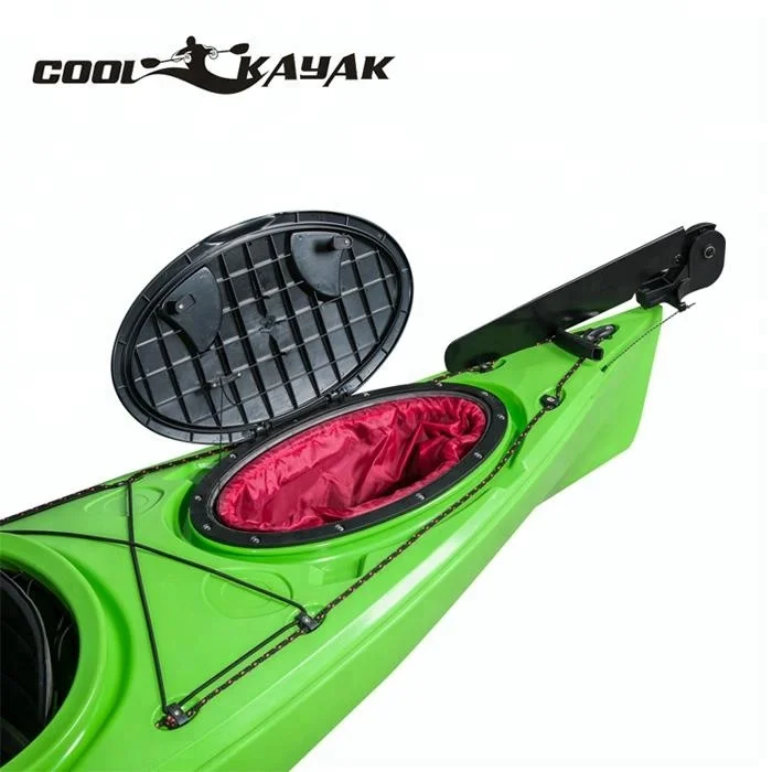 Sit in river kayak One person plastic bass single ocean touring sea kayak  with rudder system