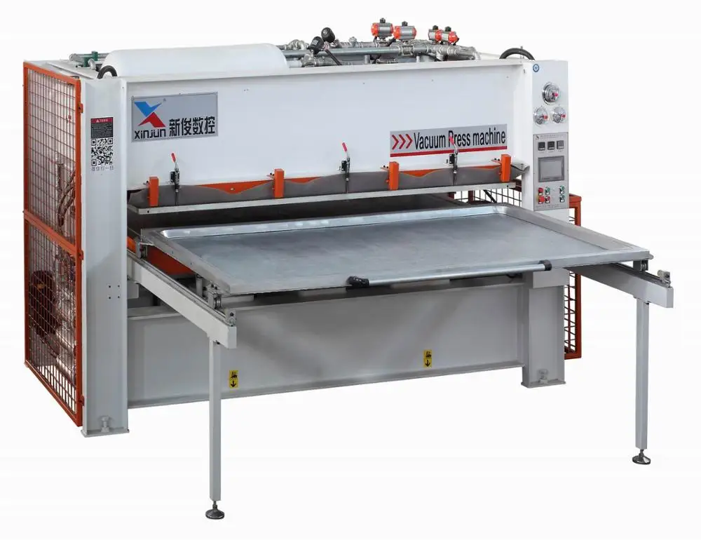 Positive and negative vacuum press machine for wood veneer