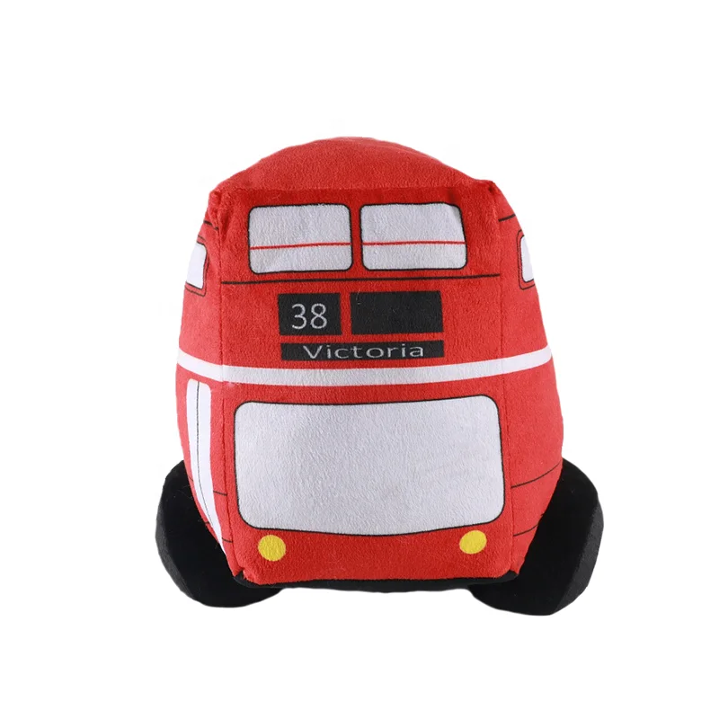 Popular wholesale soft school bus stuffed plush toy car promotion London bus