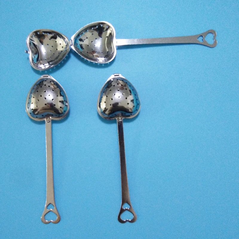 14.2cm handle Food grade Heart-shaped stainless steel tea infuser Filters