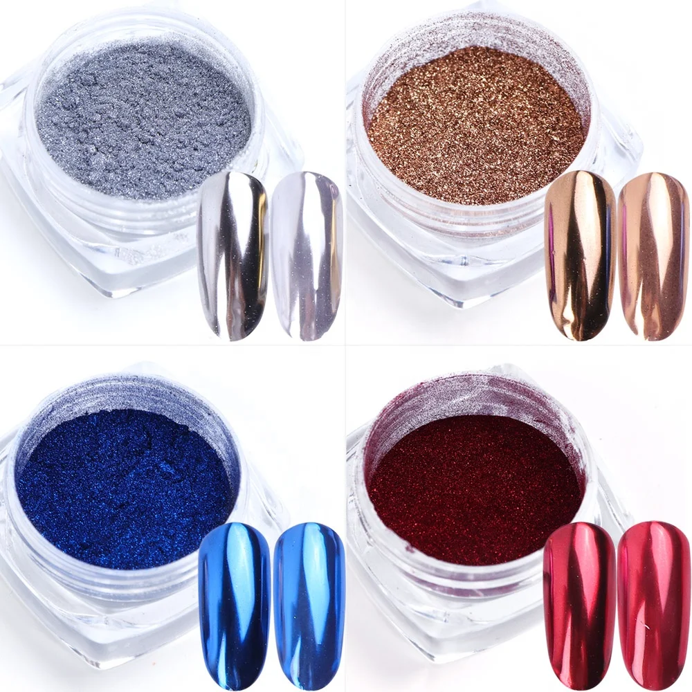 
0.5g Nail Mirror Glitter Powder Metallic Color Nail Art UV Gel Polishing Chrome Flakes Pigment Dust Decorations Nail Powder 